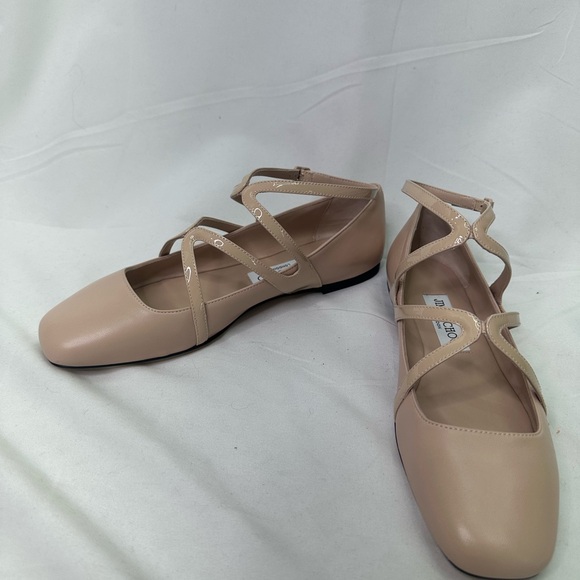 Jimmy Choo Shoes - Jimmy Choo Pink Astoria Leather Ballet Flats Shoes 37.5 NEW